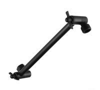 Brass Adjustable Shower Arm 11 Inch with Secure Swivel Joint for Reliable Leak Showerhead Extension (Black)