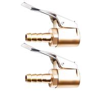 Brass Air Chuck, Locking Inflator Connector, 0.31 Inches 2 Pieces Chuck with Secure Grip, Tire Air Tool, Inflator Adapter with Authentic Build, Vehicle Accessory for Car Truck Suv Motorcycle