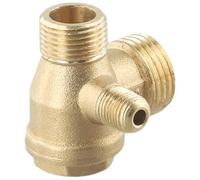 Brass Air Compressor Check Valve 3 Port Male Threaded Cut-off Valve for Air Pump Quick Install High Reliability Replacement Gold 20x16x10mm(20x16x10mm)