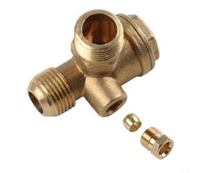 Brass Air Compressor Check Valve with 3-Port Male Threaded Connector - 20mm Diameter, 6mm Internal Bore, for Direct Air Compressor Installation