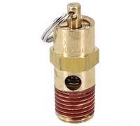 Brass Air Compressor Safety Relief Valve 1/4 Inch Npt Threaded Tank Pressure Release Vent For Pneumatic Tools And Machinery Up To 270 Psi Max Temperature 250 F Yellow Finish Single Pack Unit(270PSI)