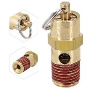 Brass Air Compressor Safety Relief Valve with Stainless Steel Spring, /4" For NPT, 125-270 PSI Adjustable Pressure Relief, Tank For -Off Valve for Industrial Use,(125PSI)
