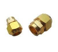 Brass Air Conditioner Coupling + Nut Forged SAE 1/4 3/8 fit UNF Thread Welding Straight Flare Connecting Pipe Fitting Adapeter(5I16 SAE)