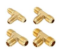 Brass Air Conditioner Tee T Male 1/4 3/8 1/2 3/4 Flare SAE 45 Degree Fitting 3 Way HVAC LNG Natural Gas Propane Rv(3I8 SAE)