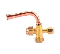 Brass Air Conditioning Shut-Off Valve,3-Way High Low Pressure Service Port for HVAC Split System Maintenance and Installation-(9.52)