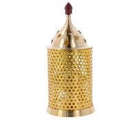 Brass Akhand Diya with Cover Akhand Jyot Jali Shade Cover Religious Deepak Oil Lamp Lantern for Pooja Aarti Navratri Diwali Hindu Rituals Temple Home Gift (No.3-18.2cm)
