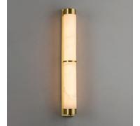 Brass Alabaster Wall Sconces, Natural Marble Wall Lamp Bathroom Vanity Light Fixtures, Hardwired d Wall Sconces Interior, 3000K Modern LED Stone Wall Light for Living Room Bedroom