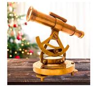 Brass Alidade Decorative Telescope 4" with Base Compass Gifts (5 inch)