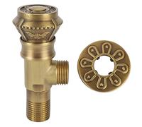 Brass Angle Stop Valve | Vintage European Style for Sink/Toilet/Shower | Non - Leakage Water Valve with Decoration Cover, 9.5x4cm