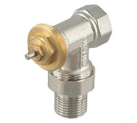 Brass Angle Thermostatic Valve Body DN15 DN20 M30x1.5 Thread Radiator Valve Replacement Self Regulating Temperature Control No Power Vertical Install Heating(DN15)