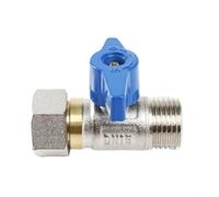 Brass Angle Valve 1/2 Inch 200psi Pressure Rating(4mm Blue Handle) | Robust brass body, nickel finish, drinking water safe, precise flow adjustment, leak-free sealing