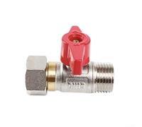 Brass Angle Valve 1/2 Inch 200psi Pressure Rating(4mm Red Handle) | Robust brass body, nickel finish, drinking water safe, precise flow adjustment, leak-free sealing