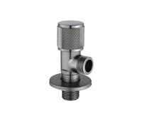 Brass Angle Valve Gray Inlet Bathroom Outlet G1/2 Basin Sink Diverter Kitchen Wash Water Stop Faucets(1pcs Black)