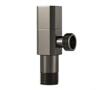 Brass Angle Valve with Adapter, G12 Globe Valve for Kitchen and Bathroom Use, Compatible with Multiple Water Supply Lines (Gray)