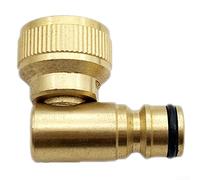 Brass Angled Hose Adapter, 3/4” Nickel Plated Swivel 90 Degree Garden Tap Adapter Rotary Connector