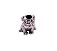 Brass Animals Pet Dogs Pugs Model EDC Beads Pendant Jewelry Making Supplies,Personality DIY Outdoors Tools Paracord Beads Charm Lanyard Hand-Woven Accessories (Purple Copper)