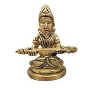 Brass Annapurna Devi Idol Statue 3"Inch - Sacred Hindu Goddess of Food & Nourishment Figurine - Hindu Goddess of Abundance & Prosperity - Ideal for Home Altar or Gift - Perfect for Office Temple Décor