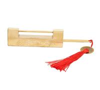 Brass Antique Padlock, Chinese Old Style Fish Horizontal Padlock, Exquisite Rustproof Vintage Lock with Key, Retro Decorative Lock for Jewelry Boxes, Cabinets and Wooden Chests (Brass Color)