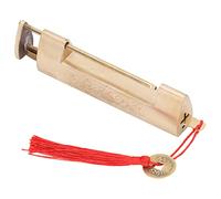 Brass Antique Padlock Vintage Jewelry Box Lock with Key Decorative Chinese Old Style Cupboard Cabinet Door Hardware 8cm Spacing Durable Brass Material 12x3.4cm