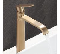 Brass Antique Style Waterfall Tall Basin Tap for Bathroom Countertop G1/2 Cold Water Sink Faucet Elegant Vintage