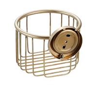 Brass Antique Toilet Roll Holder,Wall Mounted Tissue Roll Wire Basket - Rustic Paper Holder Stable Decorative Bathroom Accessories for Dorm Hotel