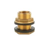 Brass Aquarium Tank Bulkhead Connector Moisture Resistant Pipeline Joint System Water Tank Through Wall Fitting Marine Fish Tank Plumbing Parts(G3/4)