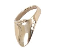 Brass Archery Finger Ring for Bowstring Control, Single Finger Guard | Wear-resistant Brass, Polished Smooth Surface, Leather Spacer Fastening Option, for Traditional Archery Practice