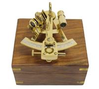Brass Astrolabe Sextant 5 W/ Wooden Box - Nautical Collection by RedSkyTrader