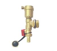 Brass Automatic Air Vent End Unit for Underfloor Heating Manifolds with Drain Function Compatible with 1 in 1/2 in 3/4 in Manifold Connections (1 in)