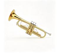 Brass B-Flat Trumpet, Student Beginner Musical Instrument, Gold Lacquer Trumpet with Bag(Yellow)