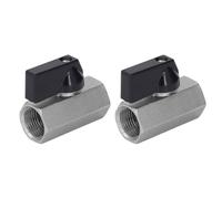 Brass Ball Valve 3/8 Inch Female Thread Shut Off Valve Electroplated Sandblasted Durable Brass Construction for Pipeline Water Gas Systems 2 Pcs