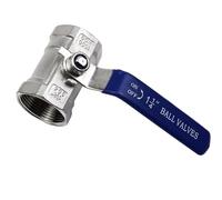 Brass Ball Valve 3 Way, 1pcs 1/4" 3/8" 3/4" 1" 1-1/4"1-1/2" 2” BSPT Stainless Steel SS304 Pipe Ball Valve Female Threaded Sanitary ON-OFF Straight(1 Inch)