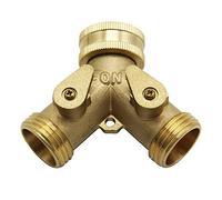 Brass Ball Valve 3 Way, Irrigation Y Connectors, 2 Way Tap Garden Valve Hose Pipe Splitter, Quick Connector Adapter 1 Pcs(American Standard)