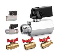 Brass Ball Valve Air Compressor Water Gas Oil Shut Off 1/4 3/8 1/2 Inch Threaded Mini Male to Female 1Pcs(1/4",Male to Female_8)
