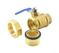Brass Ball Valve, Double External Thread Gas Valve With Blue Lever Handle With Union Switch For Water And Gas Systems(1in)