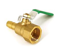 Brass Ball Valve Lever Handle Valve BSP Thread Barbed Connector for Natural Gas, Liquefied Petroleum Gas (Female Thread,1/2" X 10mm)