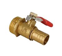 Brass Ball Valve Lever Handle Valve BSP Thread Barbed Connector for Natural Gas, Liquefied Petroleum Gas (Male Thread,3/8" X 10mm)