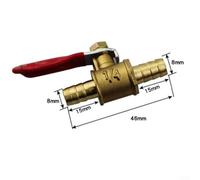 Brass ball valve shutoff valve 1 pc, forged brass body with lever handle, metal to metal seal by hand tightening for use with water fuel oil gas (8mm)