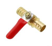 Brass Ball Valve with Hose Barb Inline Shut-off for Water Air Gas FUELs Line, Forged Brass Body Lever Handle, Compatible with 6/8/10/12mm OD Tubing, Residential(12mm)