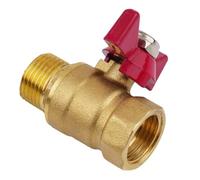Brass Ball Valve with Wing Handle, 1/2 Inch and 3/4 Inch Thread (DN15/DN20), Shut-Off Valve for Plumbing & Home Improvement - Sea(DN20)