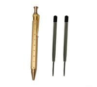 Brass Ballpoint Pen,With Bolt Action Mechanism, G2 Refill Compatible, Solid Brass Construction,For Smooth Writing, Office Signature, & Executive Use(B type + refills)