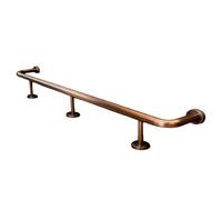 Brass Bar Foot Rail Floor Mounted Brackets, Stainless Steel Customizable Outdoor Rest Area Handrails，Kitchen Reception Room(10FT/3.05M)