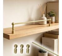 Brass Bar Shelf Front Guard Rail Fence for Hanging Shelving, with 3 Spindle
