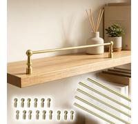 Brass Bar Shelf Front Guard Rail Fence for Hanging Shelving, with 3 Spindle