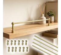 Brass Bar Shelf Front Guard Rail Fence for Hanging Shelving, with 3 Spindle