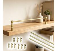 Brass Bar Shelf Front Guard Rail Fence for Hanging Shelving, with 3 Spindle