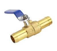 Brass Barb Ball Valve, Double Male Thread Air Hose Fittings Double-ended Pipe Accessories with Handle for Gas Pipe Connection (19mm)