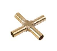 Brass Barb Connector 6-19mm,Straight Elbow T/Y/X 2-4 Way | Copper pipe fitting,multi-shape joint for water tube hose connection(1pc-X 4 WAY (Cross),16mm Barb)