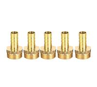 Brass Barb Connector Male Thread Water Hose Connector G1 / 2 to 10mm, 5 Pcs - Rust, Durable Brass Construction, Versatile for Oil Water Gas Use