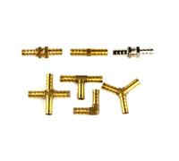 Brass Barb Pipe Fitting 2 3 4 Way Connector for 4mm 5mm 6mm 8mm 10mm 12mm 16mm 19mm Hose Copper Pagoda Water Tube Fittings(D-Straight Type,Barb 5mm)